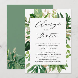 Faire-part de Changement de Date avec des Feuilles