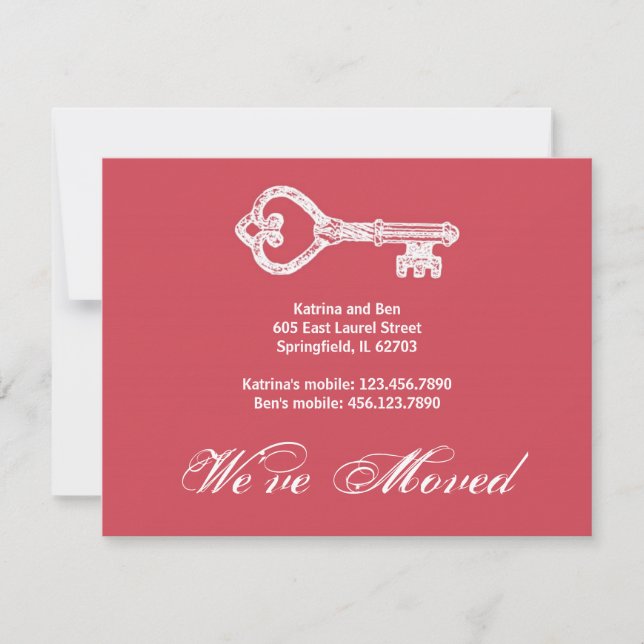 Faire-part de clé squelette vintage (Devant)