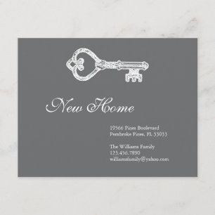 Faire-part de clé squelette vintage