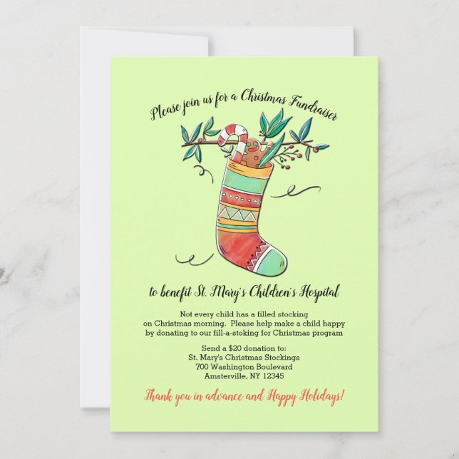 Faire-part de collecte de fonds de Noël (Devant)