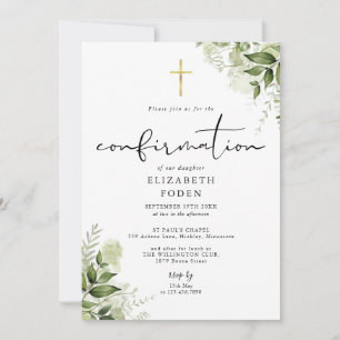 Faire-part de confirmation de monogramme de verdur