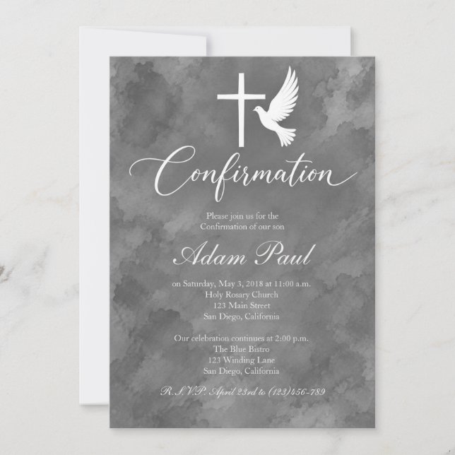 Faire-part de confirmation élégant moderne de colo (Devant)