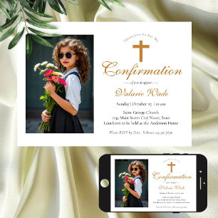 Faire-part de Confirmation pour filles avec photo
