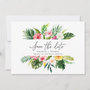 Faire-part de conservation aquarelle florale tropi