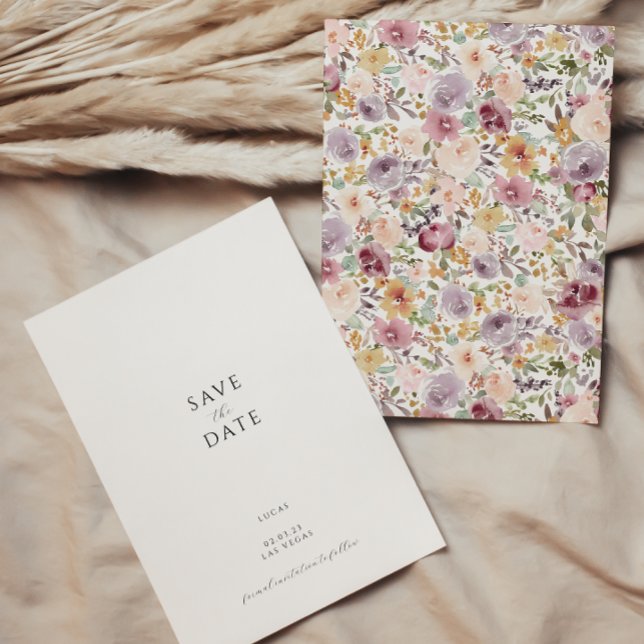 Faire-part de conservation de date florale moderne (Créateur téléchargé)