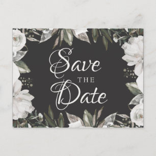 Faire-part de conservation vintage blanc floral et