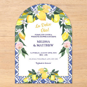 Faire-part de Couple Mariage Thème Carreaux Italie