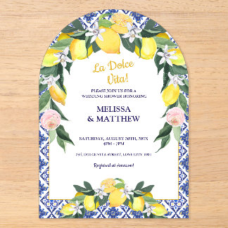 Faire-part de Couple Mariage Thème Carreaux Italie