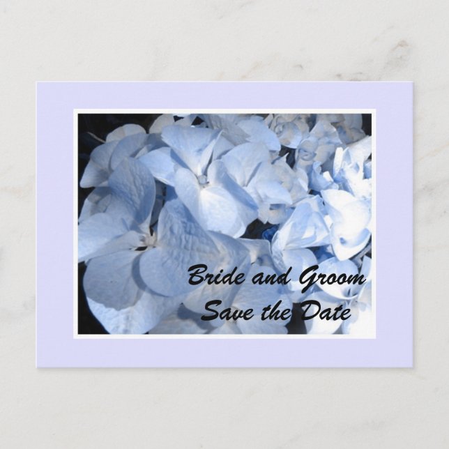 Faire-part de date Baby Blue Hydrangea (Devant)