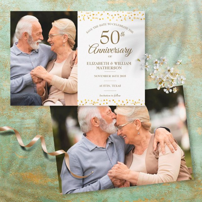 Faire-part de date de 50e anniversaire de mariage  (Créateur téléchargé)
