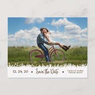 Faire-Part de Date de Bordure de Feuillage Rustiqu