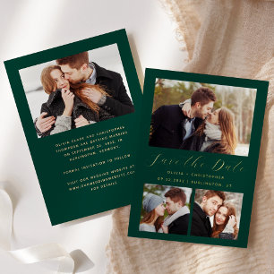 Faire-part de date de mariage à 4 photos minimalis