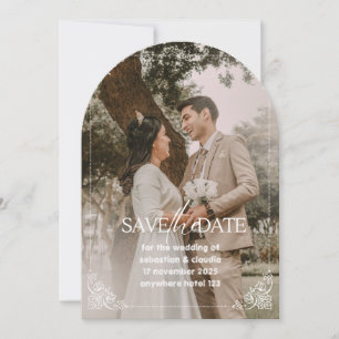 Faire-part de date de mariage à bordure simple