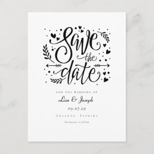 Faire-part de date de mariage à conserver Black an