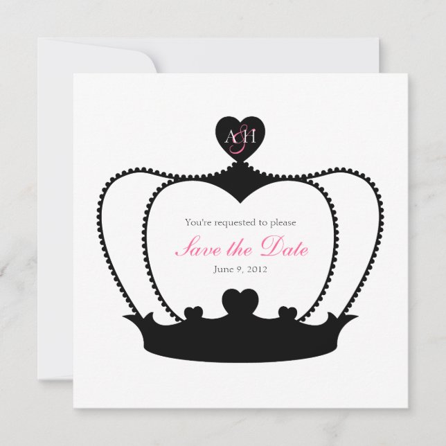 Faire-part de date de mariage à conserver monochro (Devant)