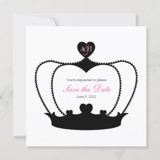 Faire-part de date de mariage à conserver monochro