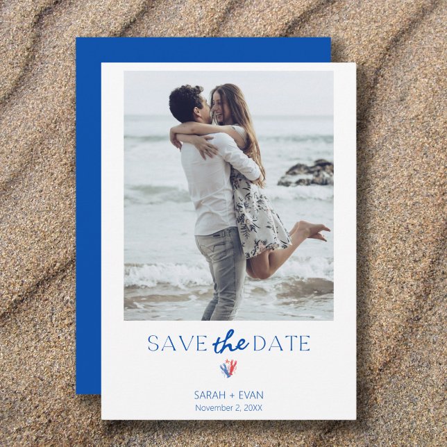 Faire-part de date de mariage à photo nautique de  (Créateur téléchargé)