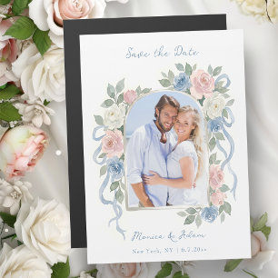 Faire-part de date de mariage avec arche florale à