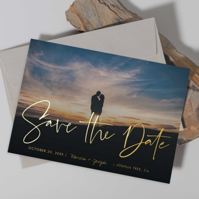 Faire-part de date de mariage avec écriture manusc (Créateur téléchargé)