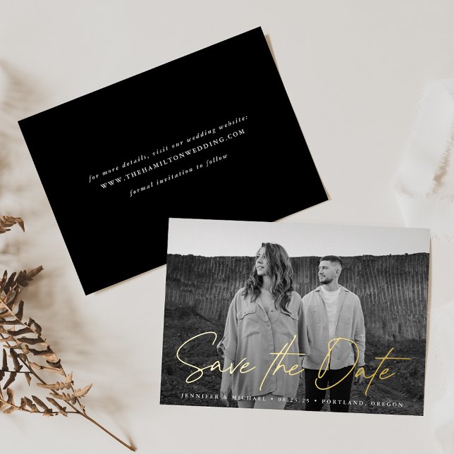 Faire-part de date de mariage avec photo et écritu (Créateur téléchargé)