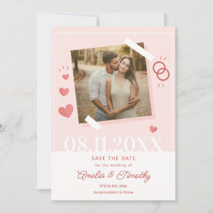 Faire-part de date de mariage avec une photo de co