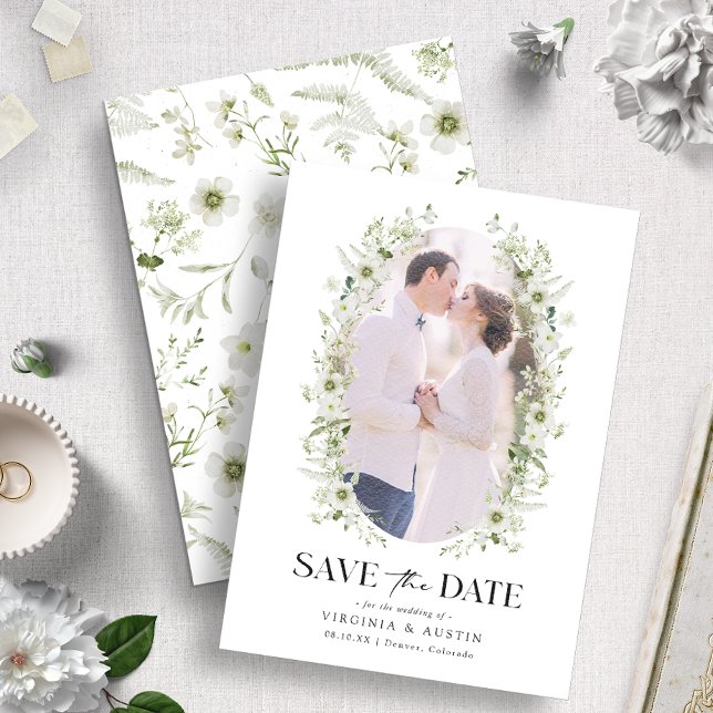 Faire-Part de Date de Mariage Botanique Photograph (Créateur téléchargé)