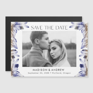 Faire-part de date de mariage cristaux aquarelle v