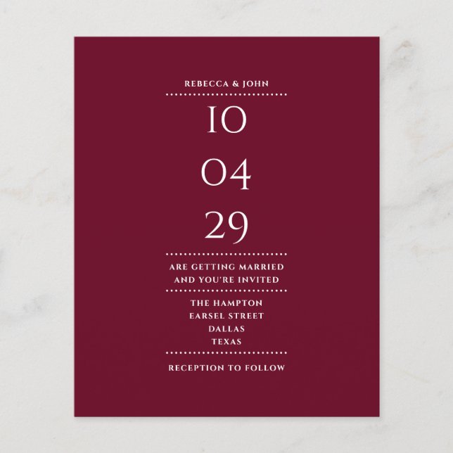 Faire-part de date de mariage en Bourgogne abordab (Devant)