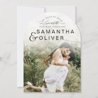 Faire-Part de Date de Mariage Minimaliste Bohème a