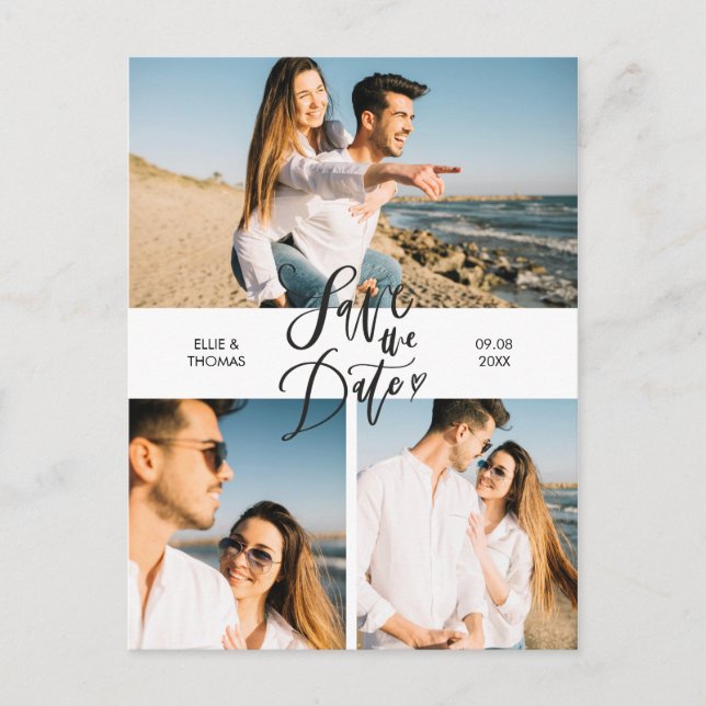 Faire-part de date de mariage moderne et élégant e (Devant)