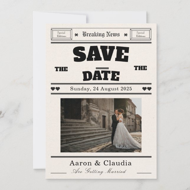 Faire-Part de Date de Mariage Personnalisable sur  (Dos)