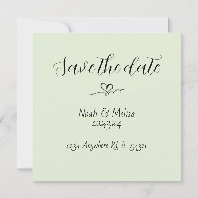 Faire-part de date de sauvegarde de calligraphie é (Devant)