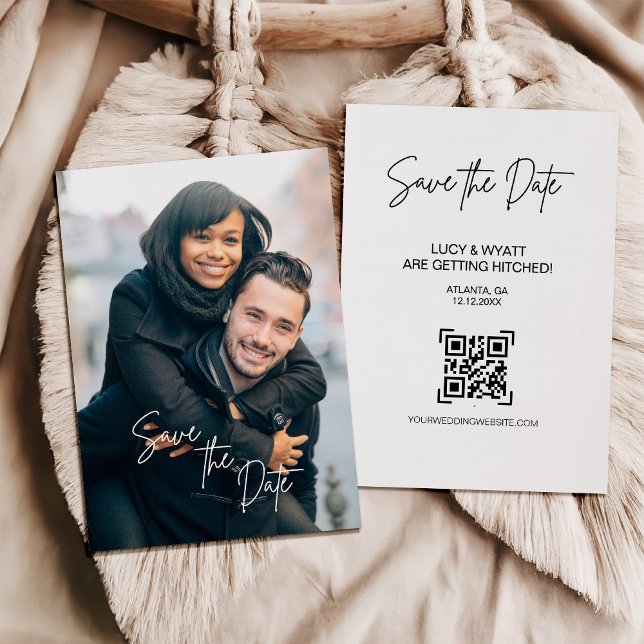 Faire-part de date de sauvegarde de photo de scrip (Créateur téléchargé)