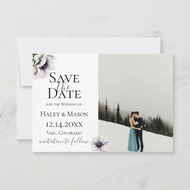 Faire-part de date de sauvegarde de photo florale  (Devant)