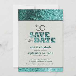 Faire-part de date de sauvegarde Glitter Bling (aq