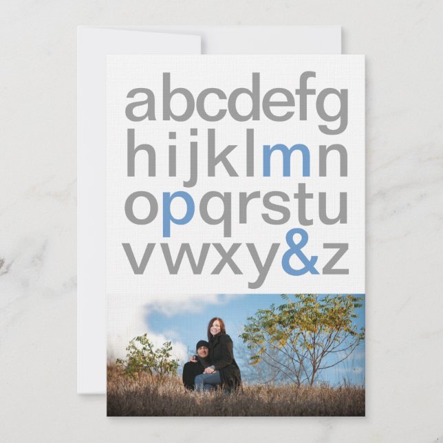 Faire-part de date de sauvegarde Lettres simples 5 (Devant)