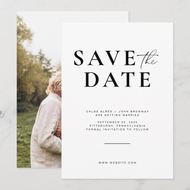 Faire-part de date de sauvegarde simple et moderne (Devant / Derrière)