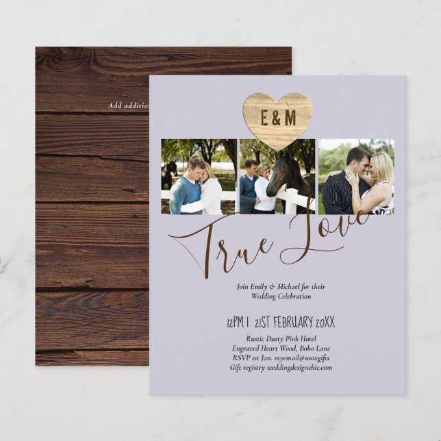 FAIRE-PART de date d'enregistrement de mariage de  (Devant / Derrière)
