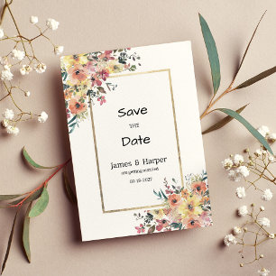 Faire-part de date limite de mariage à l'aquarelle