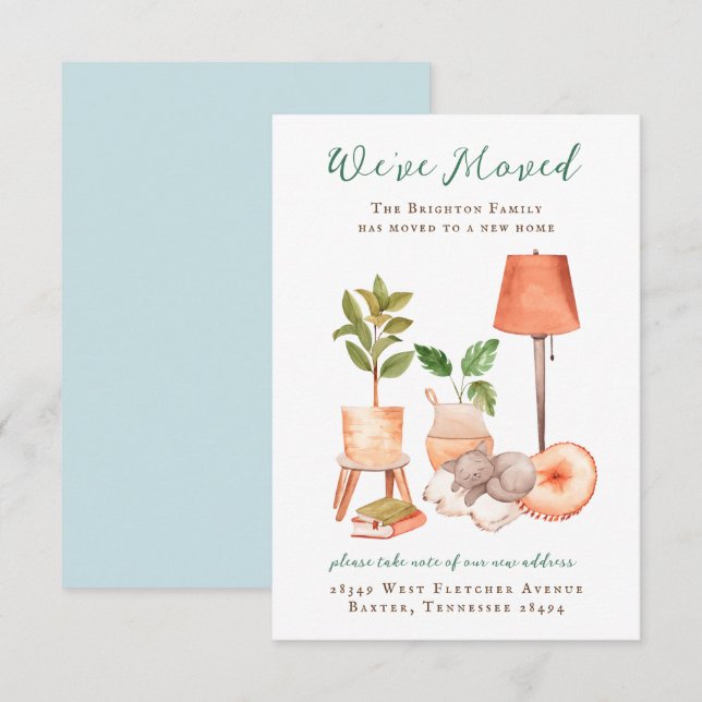 Faire-part de déménagement confortable (Devant / Derrière)