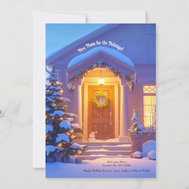 Faire-part de déménagement de la porte avant neige (Devant)