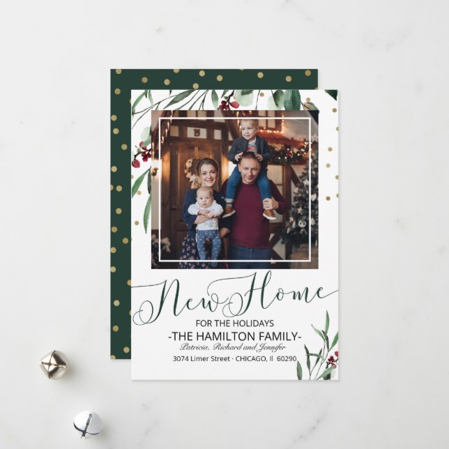 Faire-part de déménagement de Noël (Devant/Arrière en situation)