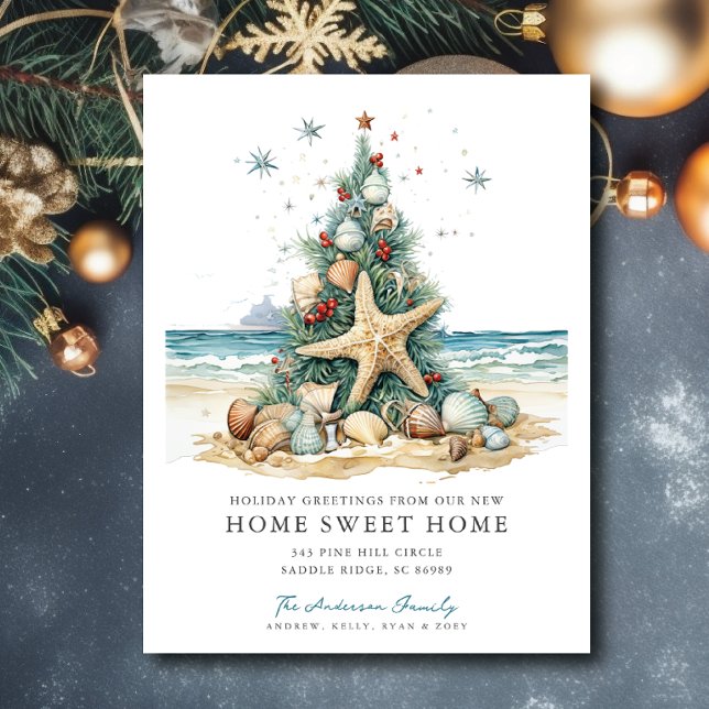 Faire-part de déménagement de Noël côtier (Créateur téléchargé)