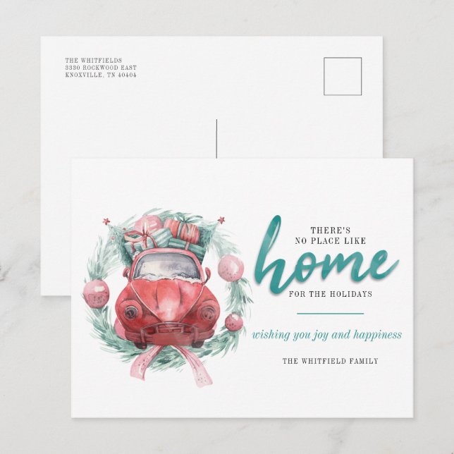 Faire-part de déménagement de Noël personnalisé (Devant / Derrière)