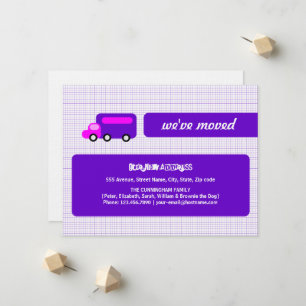 Faire-part de déplacement de camion violet