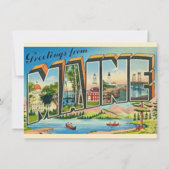 Faire-part de déplacement de carte postale Maine (Devant)