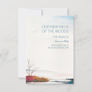 Faire-part de déplacement de chute d'aquarelle