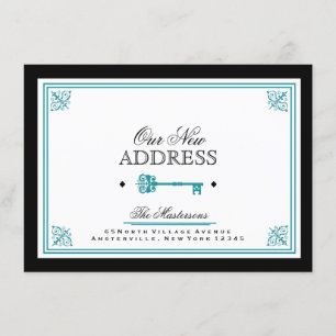 Faire-part de déplacement de clé bleue