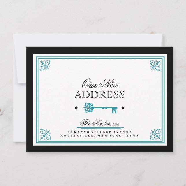 Faire-part de déplacement de clé bleue (Devant)