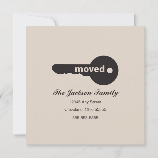 Faire-part de déplacement de clé simple (Devant)